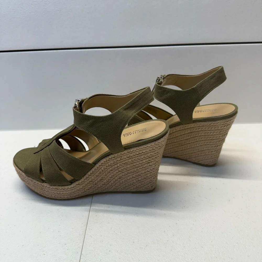 Coastal Chic Michael Kors Berkley Rope Wedge Sandals Natural Fiber Platform BOHO